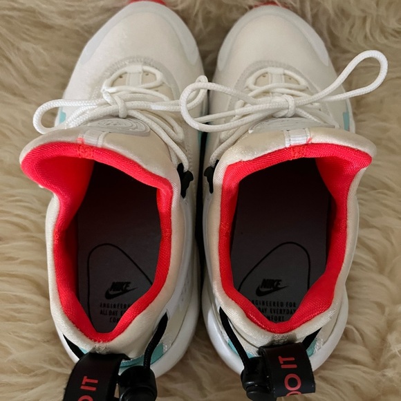 New Nike Huarache White w/ Teal & Orange Air Cushion Running Comfort Shoes - Picture 7 of 8